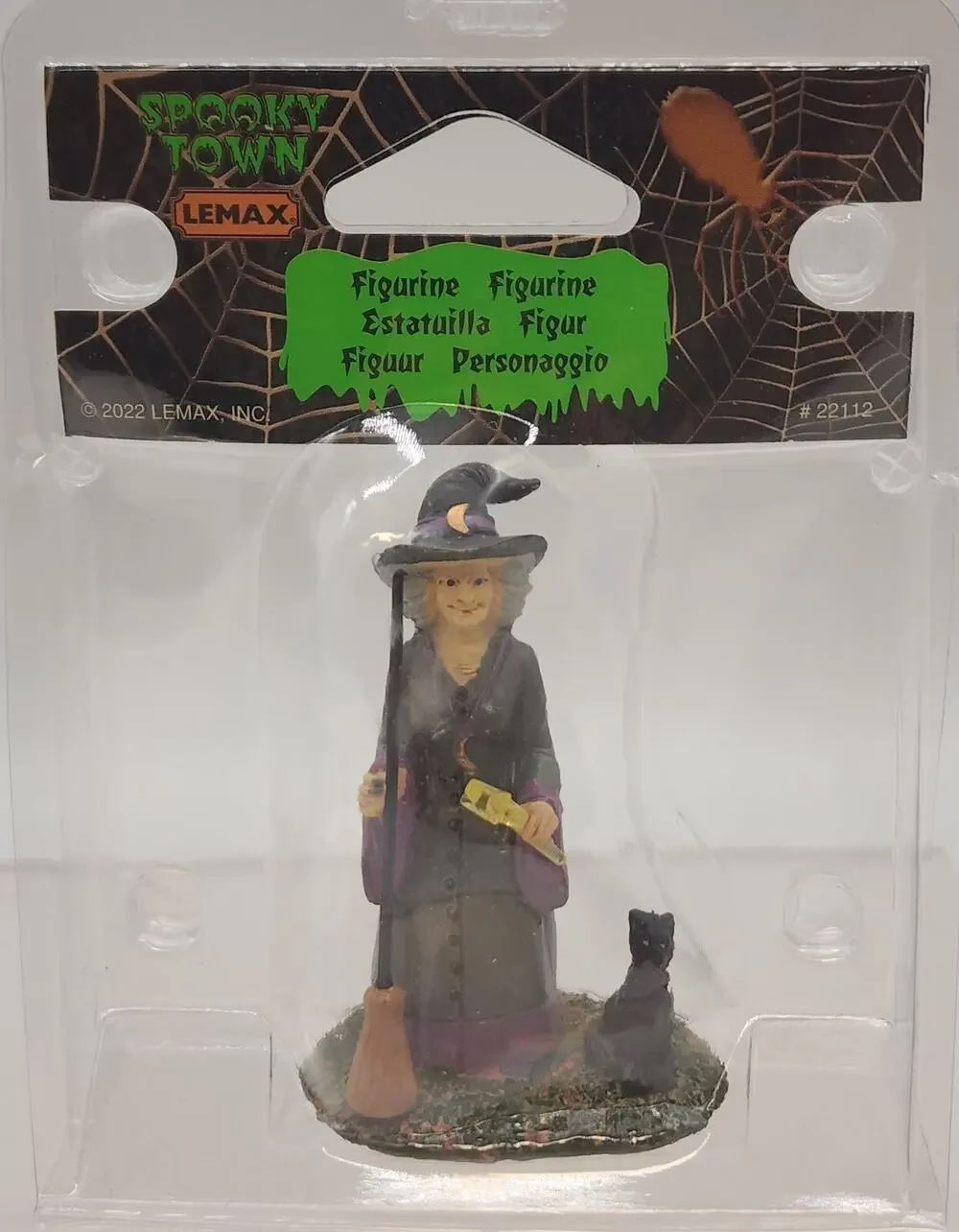Lemax 2022 Ready For A New Spell Spooky Town #22112 Witch Smiling Eyes Black Cat